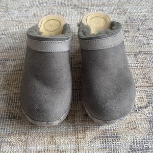 No. 6 Shearling Clog in Smoke Suede